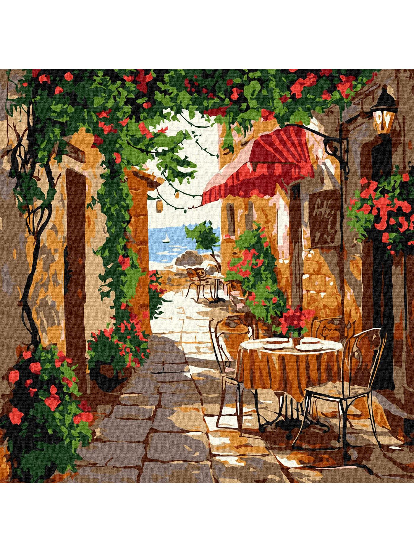 Картина за номерами Ideyka Кав'ярня з вінтажними меблями 30х30 см (KHO6381)