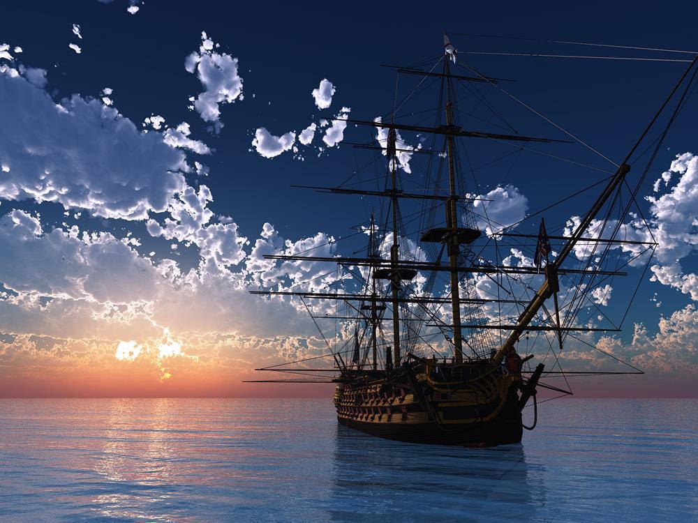 Картина на холсте Корабль 50х70 см (L156)