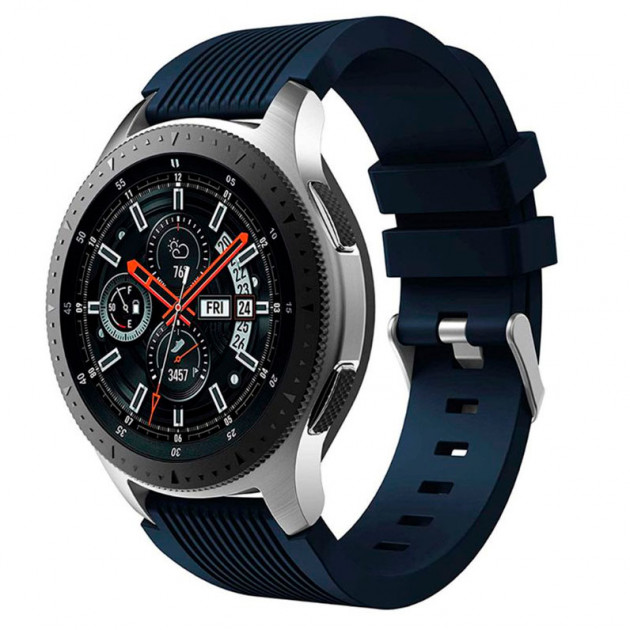 Силиконовый ремешок Watchbands для Samsung Galaxy Watch 46 мм Тёмно-синий (WB011GALAXYDARKBLUE) - фото 3