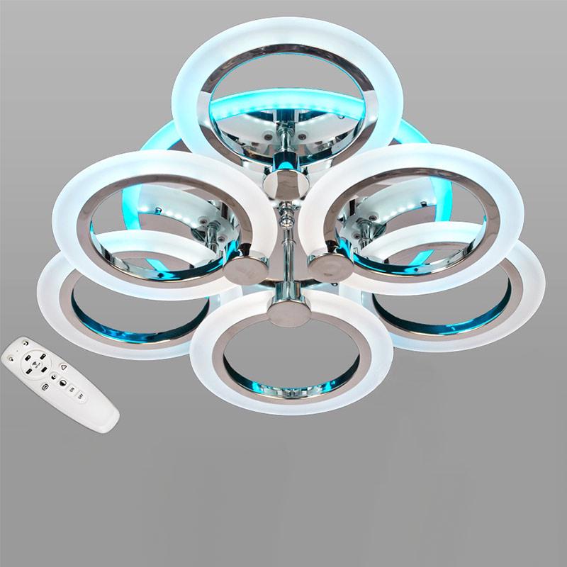 Потолочная люстра LED с диммером и RGB подсветкой DS-A18014/3+3HR LED RGB dimmer 75W Хром