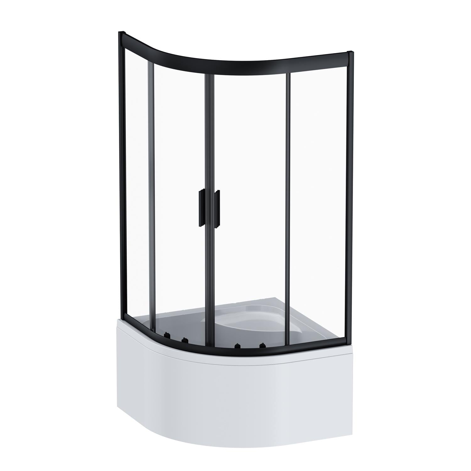Душевое ограждение AM.PM Gem Deep 1/4 Round без поддона 90х90 см Черный (W90UG-401A9090-BT)