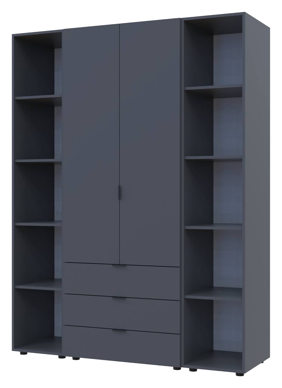 Комплект шаф для одягу Doros Гелар 153,9х49,5х203,4 см 3 шт. Графіт (DRS-011143)