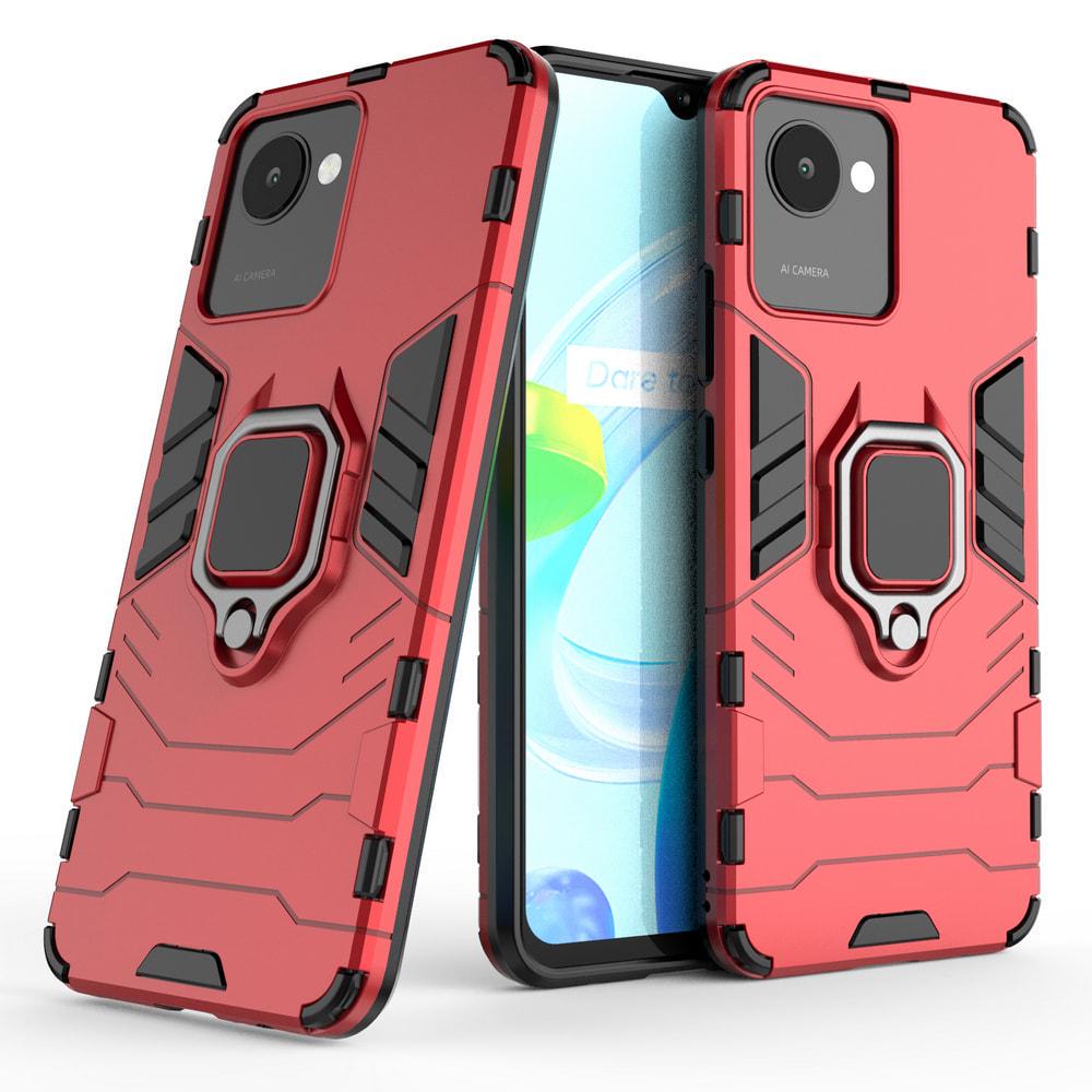 Противоударный чехол Realme C30s (подставка кольцо) Red (30348-2D)