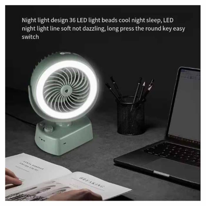 Вентилятор акумуляторний 3в1 YT-M2028 USB із зволоженням та підсвічуванням Зелений - фото 3 Вентилятор акумуляторний 3в1 YT-M2028 USB із зволоженням та підсвічуванням Зелений - фото 3