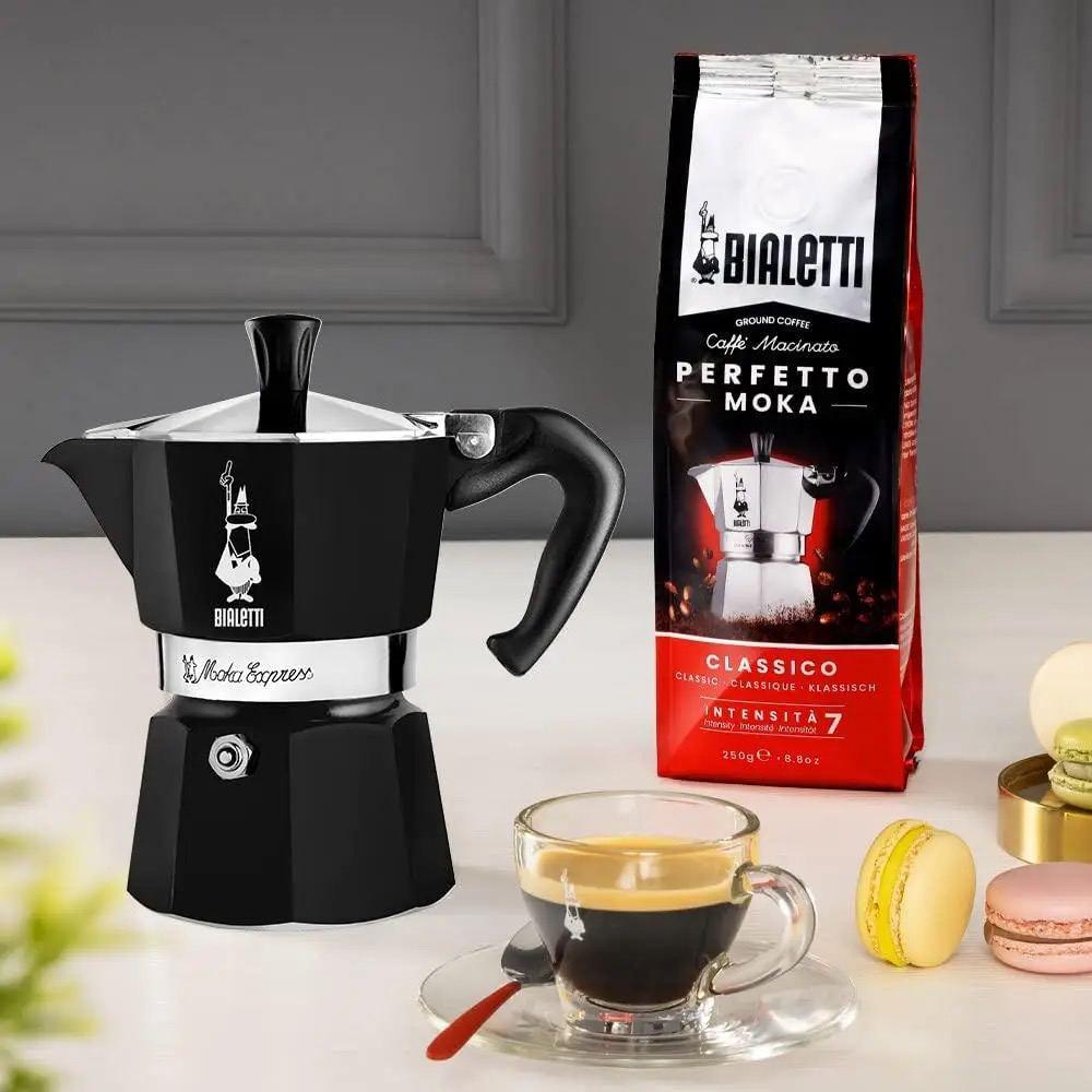 Гейзерная кофеварка Bialetti Moka Express на 3 чашки 130 мл Black - фото 4