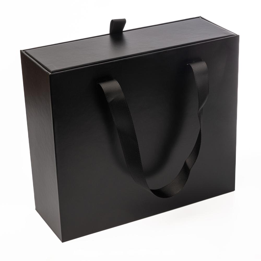 Подарункова коробка Primo з ручками 23х20х8,5 см Black (8599) - фото 3