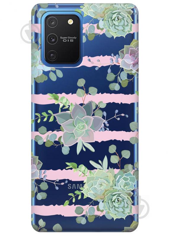 Прозорий силіконовий чохол iSwag для Samsung Galaxy S10 Lite з малюнком - Сукуленти (KS3441)