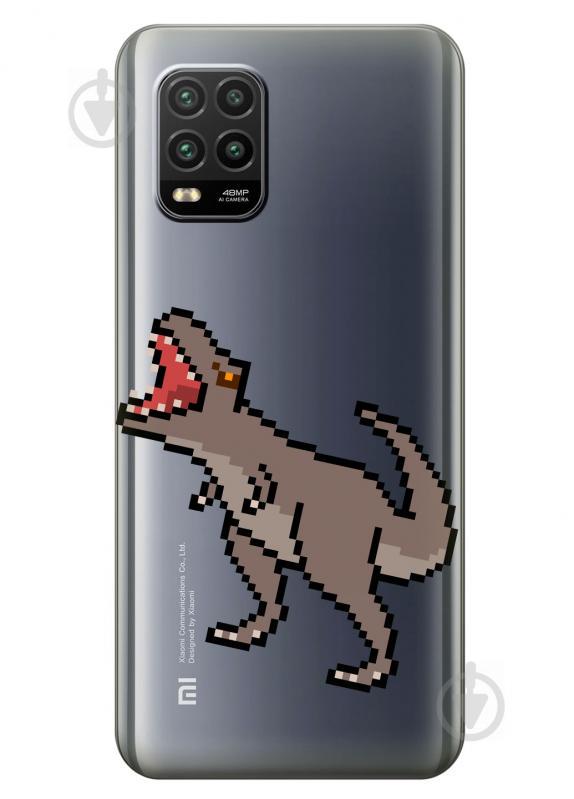 Силиконовый чехол iSwag для Xiaomi Mi 10 Lite Пикселький динозавр (KS2275)