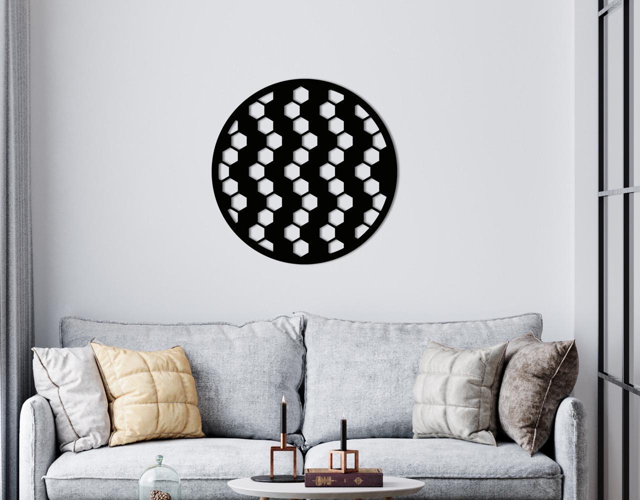 Декоративное панно на стену Upwood Decor Circle-056 47 30х30 см Black (1580544055)
