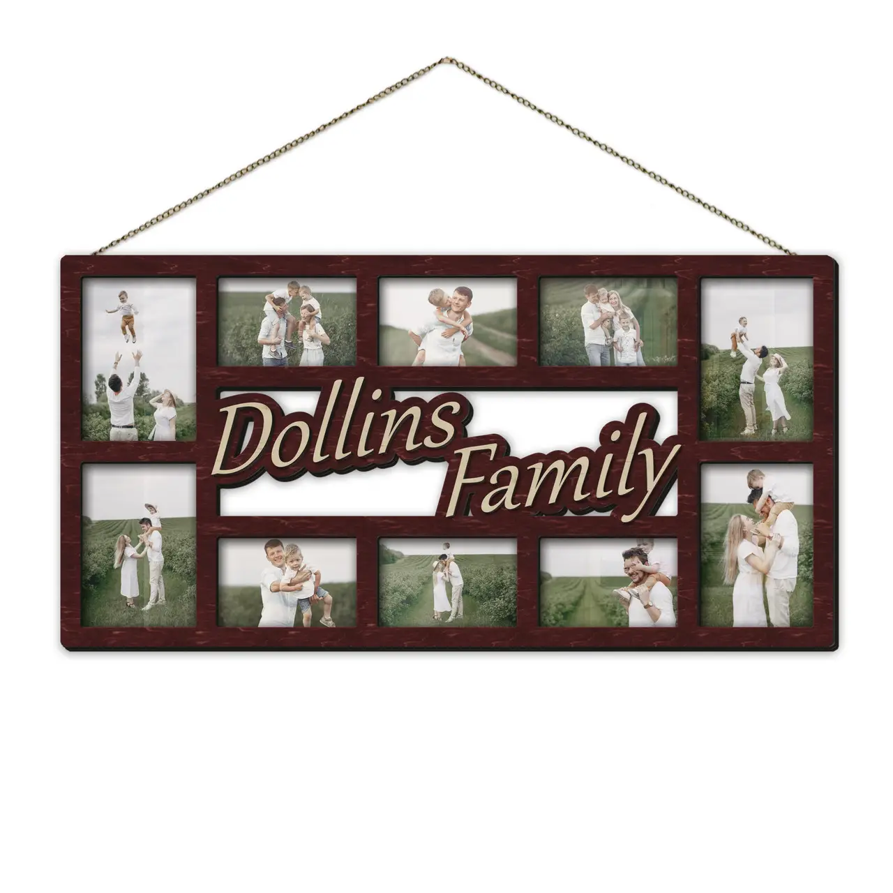 Фоторамка-колаж на 10 фото Бордовий (rectangles_dollins_collage-3) - фото 1