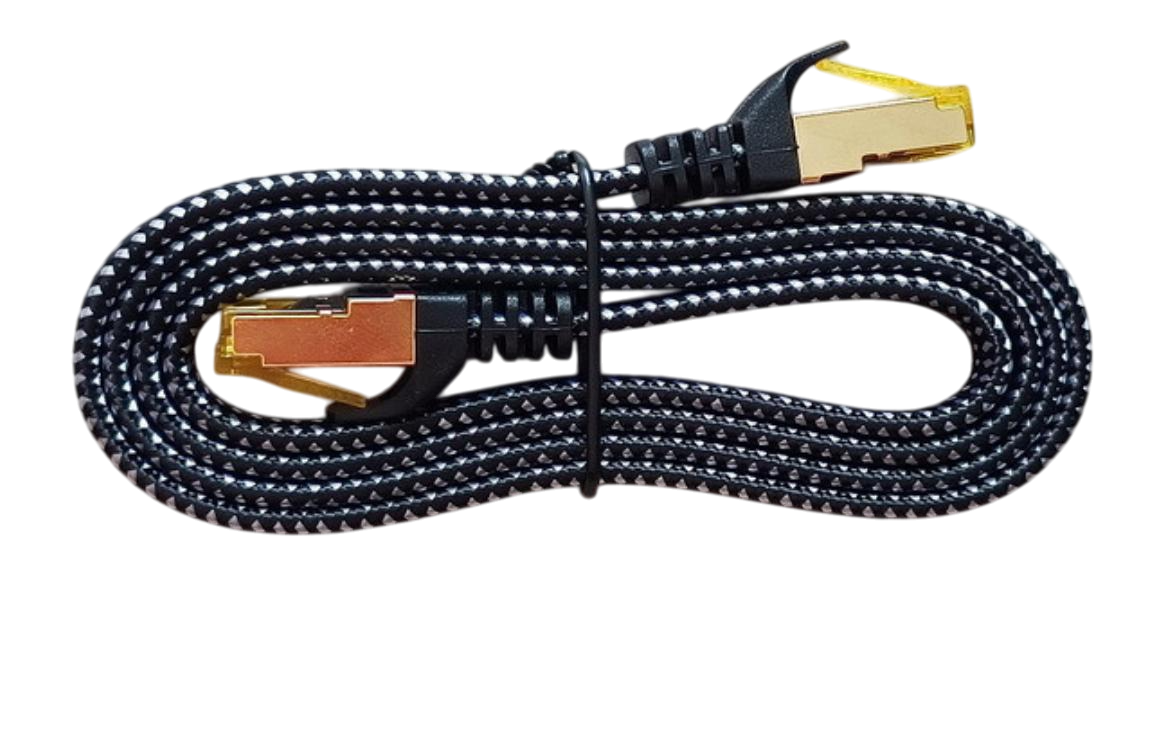 Кабель патч-корд RJ45 SUNROZ Cat8 LAN-кабель сетевой шнур с оплеткой 1 м Black (A48751)