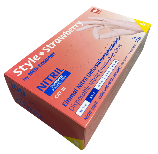 Перчатки AMPri StrawBerry нитриловые S 100 шт. Светло-розовый (6-041602) - фото 1