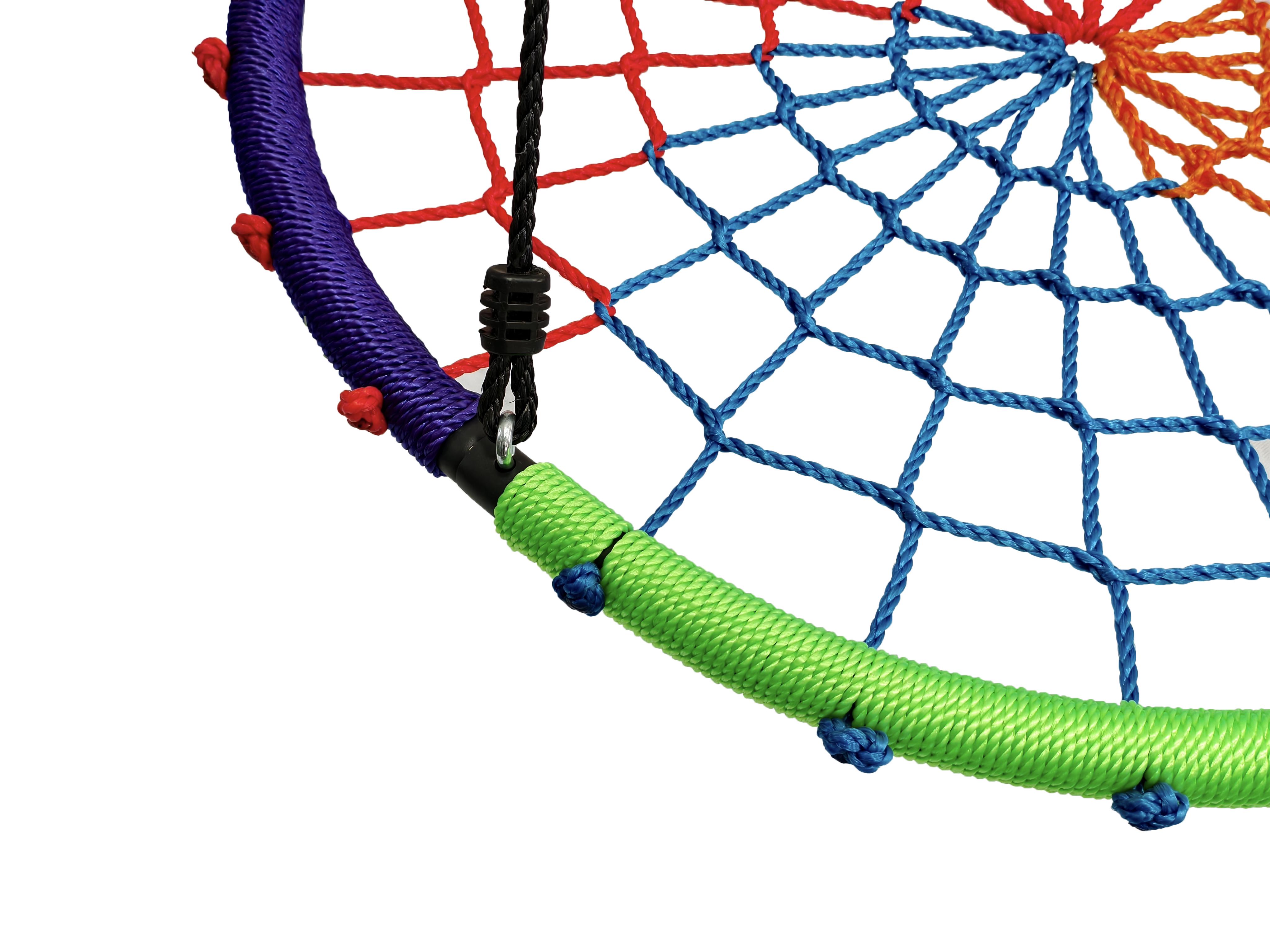 Гойдалка-гніздо дитяча Spoko SP-5C кругла підвісна для вулиці 100 см Різнокольоровий (6026) - фото 2 Гойдалка-гніздо дитяча Spoko SP-5C кругла підвісна для вулиці 100 см Різнокольоровий (6026) - фото 2