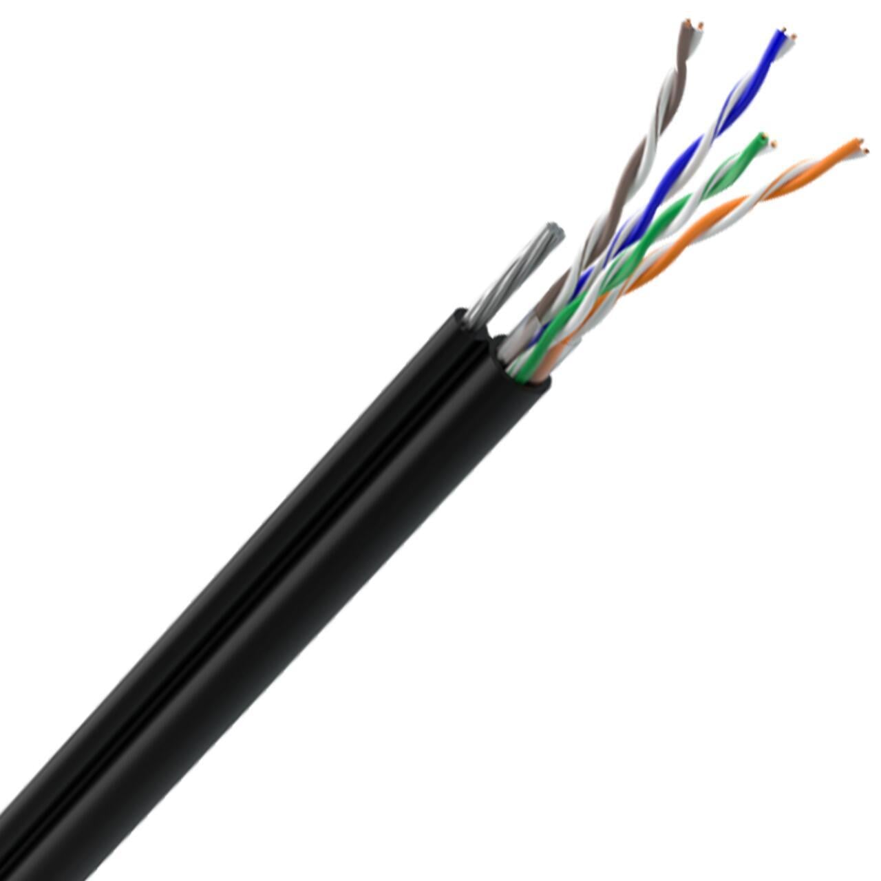 Кабель сетевой наружный Одескабель КППт-ОП 4x2x0.51 U/UTP Cat5e 305 м с тросом Black (33088496)