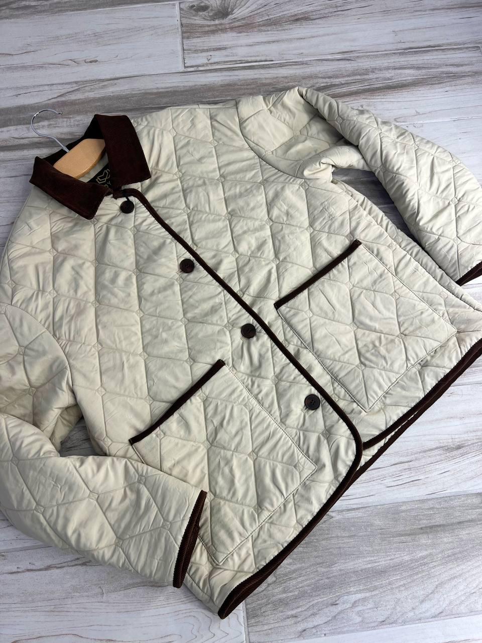 Куртка жіноча LADY YEP 9090 сорочка оверсайз стьобана демісезонна на гудзиках комбінована з вельветом M Бежевий (3717) - фото 3 Куртка жіноча LADY YEP 9090 сорочка оверсайз стьобана демісезонна на гудзиках комбінована з вельветом M Бежевий (3717) - фото 3