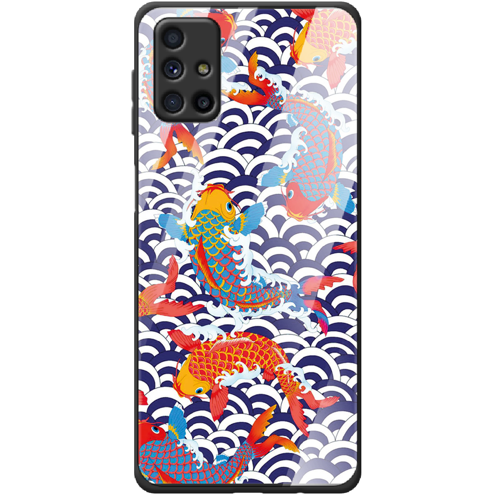 Чехол Boxface Samsung M515 Galaxy M51 Koi Fish Черный силикон со стеклом (40937-up2477-41436)