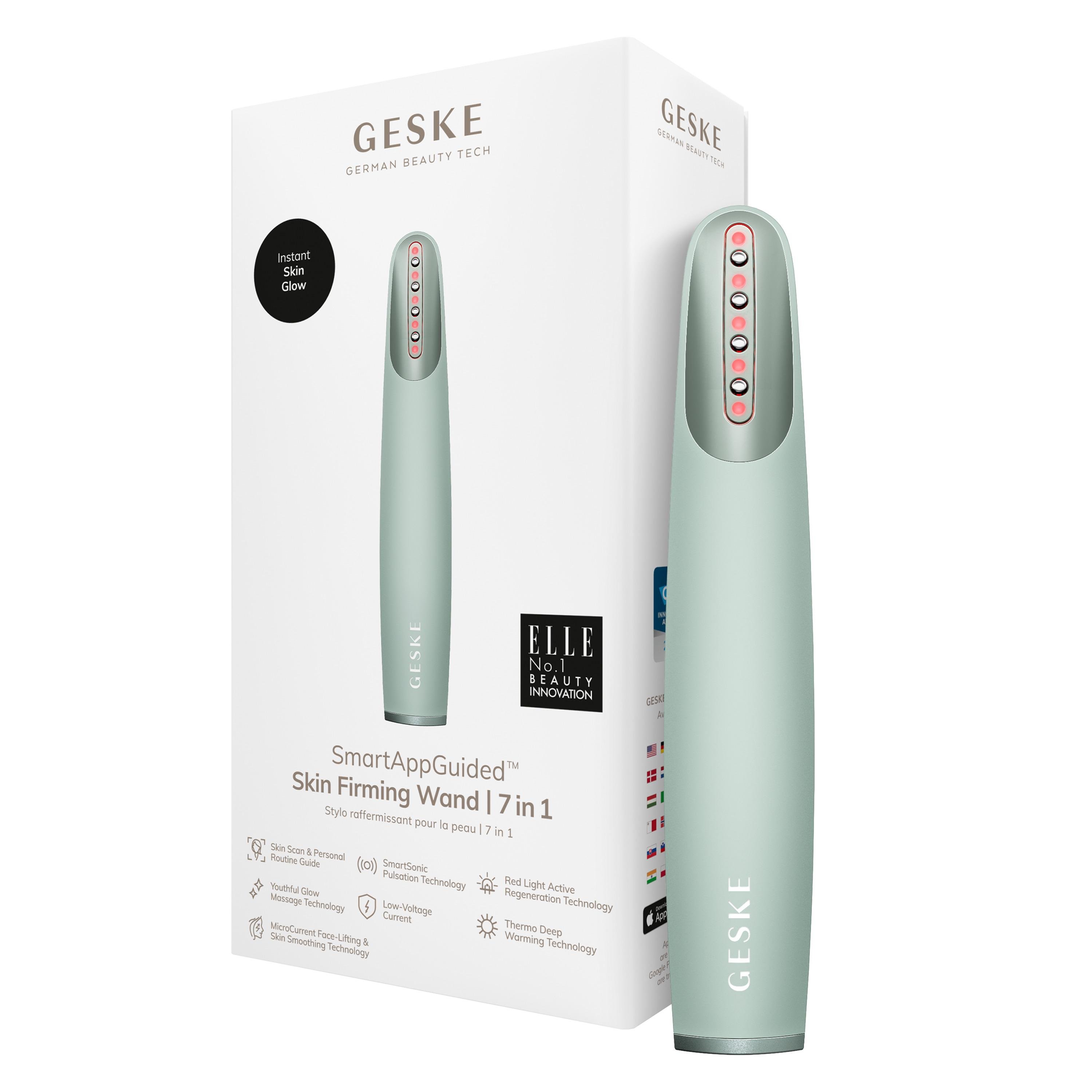 Пристрій для зміцнення і тонізації шкіри обличчя GESKE Skin Firming Wand 7в1 Green (HB0430)