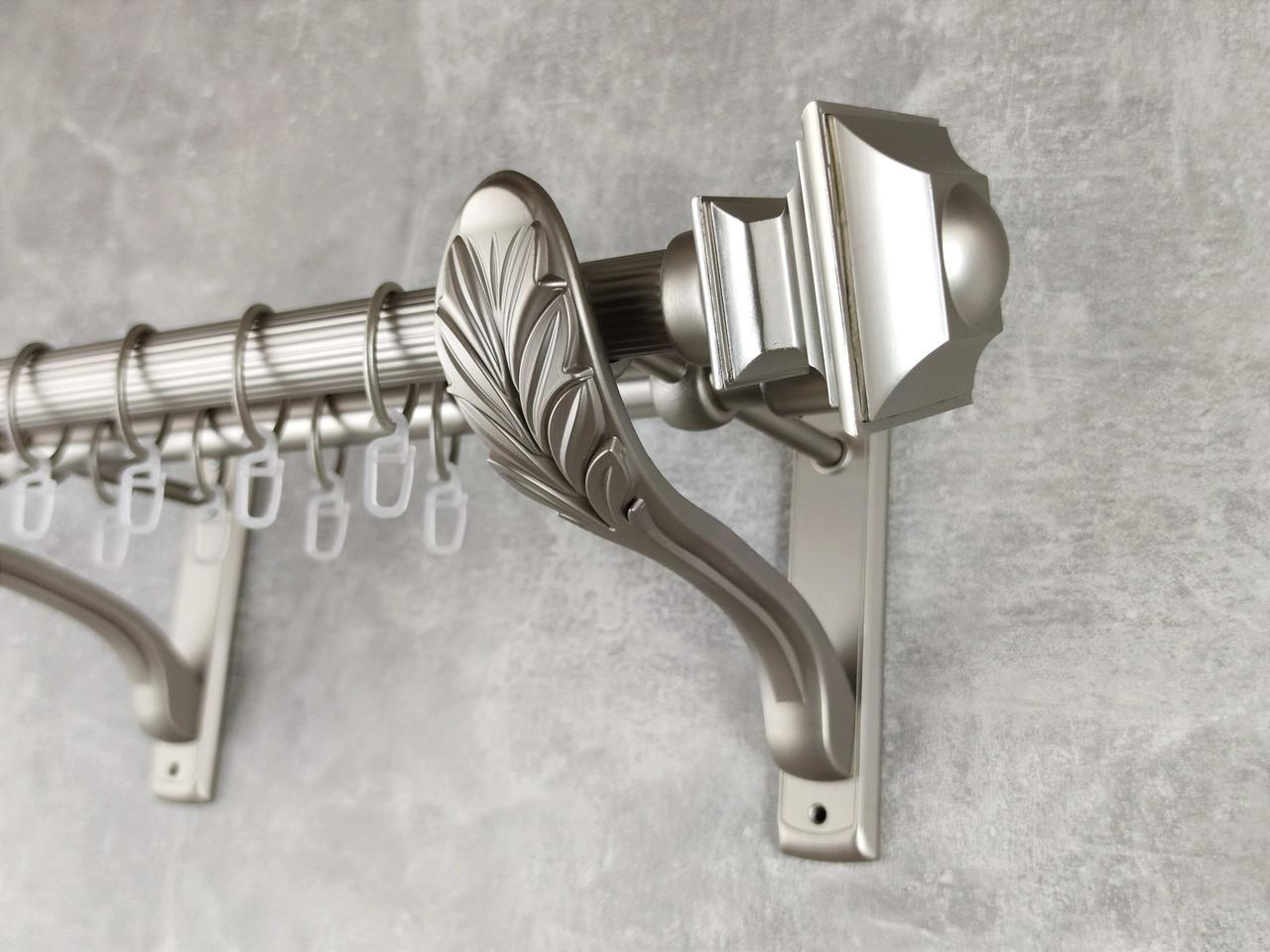 Карниз MStyle металлический для штор двухрядный Борджеза 25/19 мм рифленый 200 см Сатин (5011289)