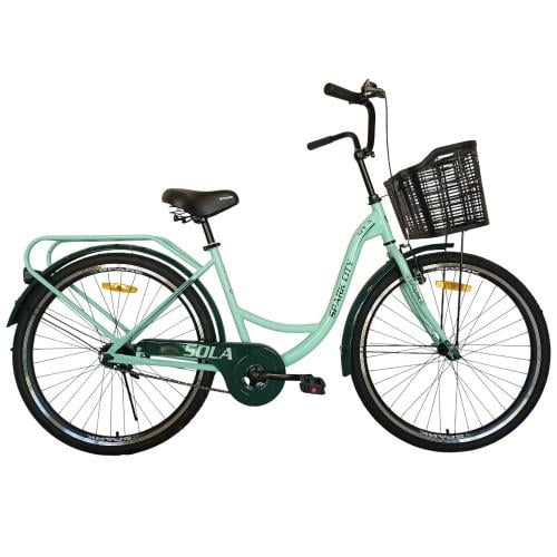 Велосипед Spark CITY SOLA колеса 26" сталева рама 17" з кошиком Світло-м'ятний (000240029)