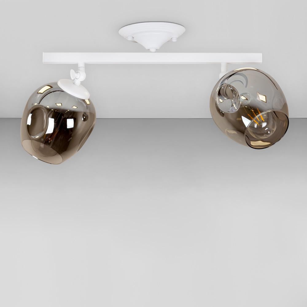 Люстра стельова на 2 лампи molecule Білий (56-XPR0231F-2 WH+BK) Люстра стельова на 2 лампи molecule Білий (56-XPR0231F-2 WH+BK)