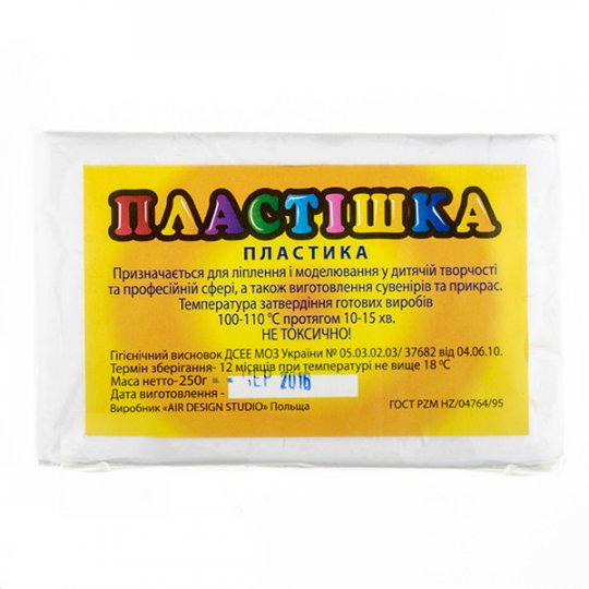 Глина полимерная Пластинка 250 г Белый (0101-250)