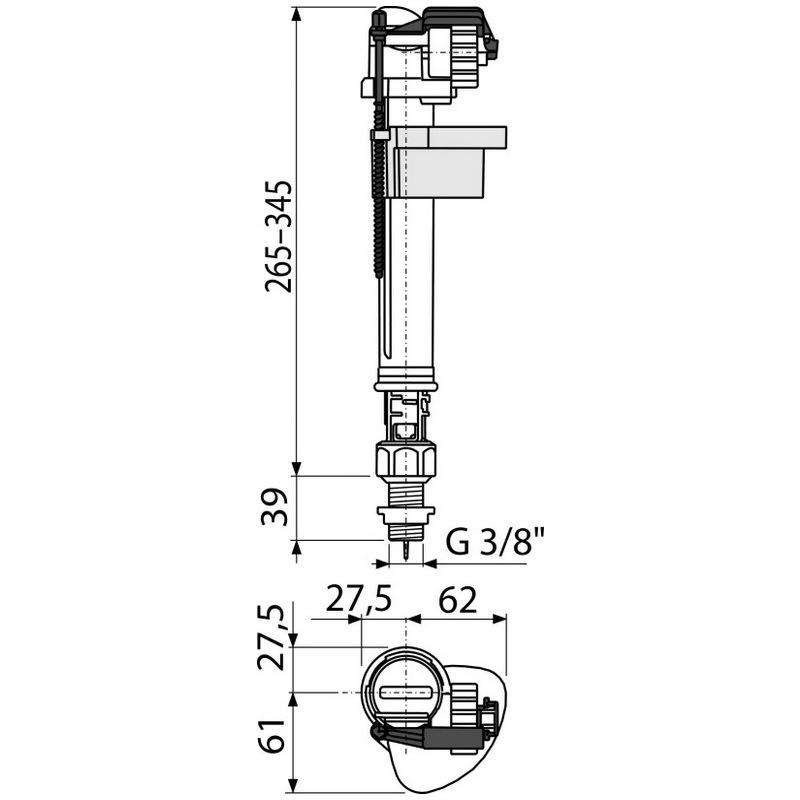 Впускной механизм для бачка унитаза Alca Plast A18-3/8" 3/8" (94631) - фото 2