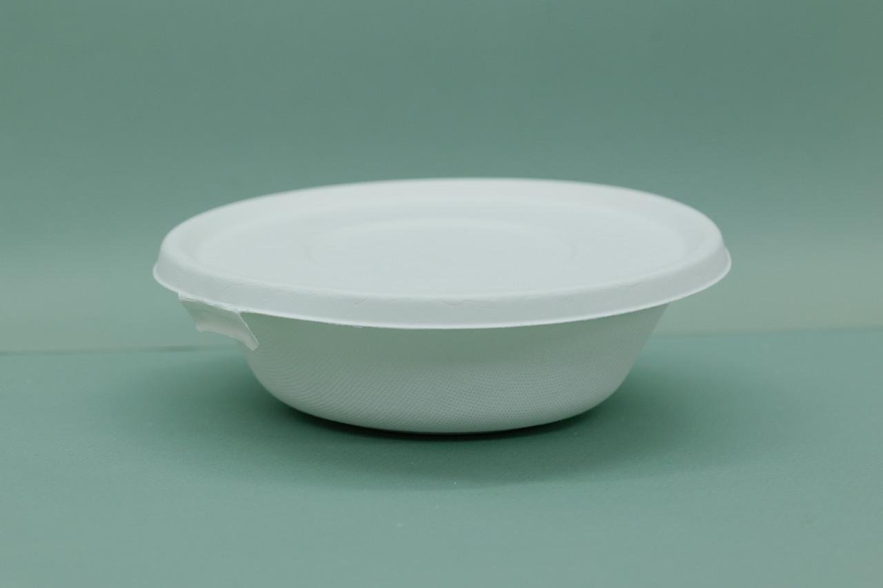 Одноразовая тарелка с крышкой из сахарного тростника 950 мл 125 шт.