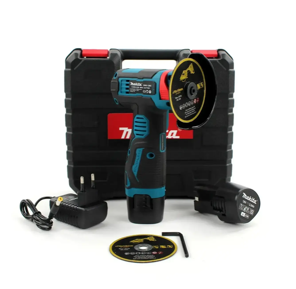Шлифмашина угловая аккумуляторная Makita GWS-12BC-18V 18 В 2 А/час 19500 об/мин диск 75 мм 2 АКБ в кейсе (38019)