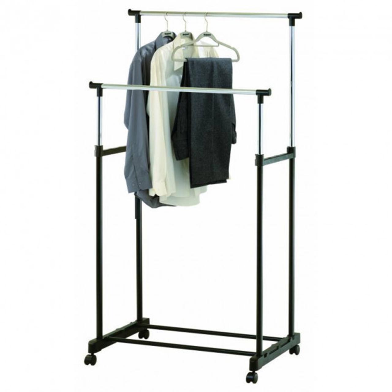 Стойка-вешалка для одежды Double Pole Clothes Horse 340 LR телескопическая - фото 2