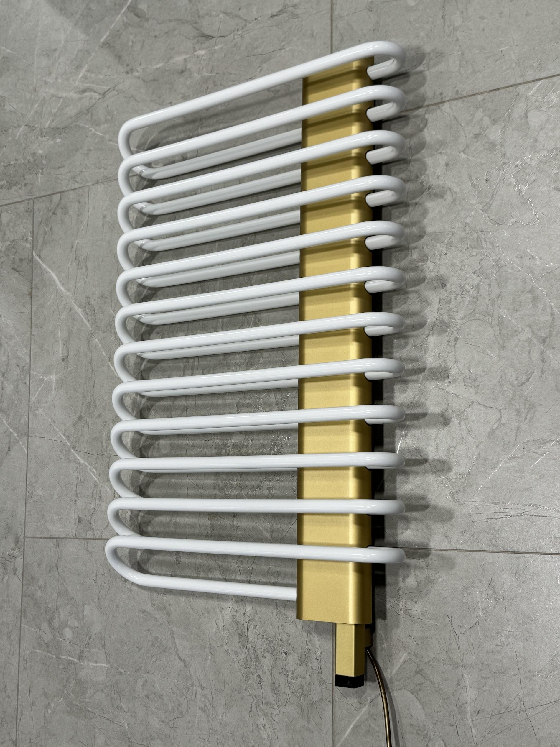 Полотенцесушитель электрический Terma Michelle ТЭН ONE 780x500 мм White/Brass (561)