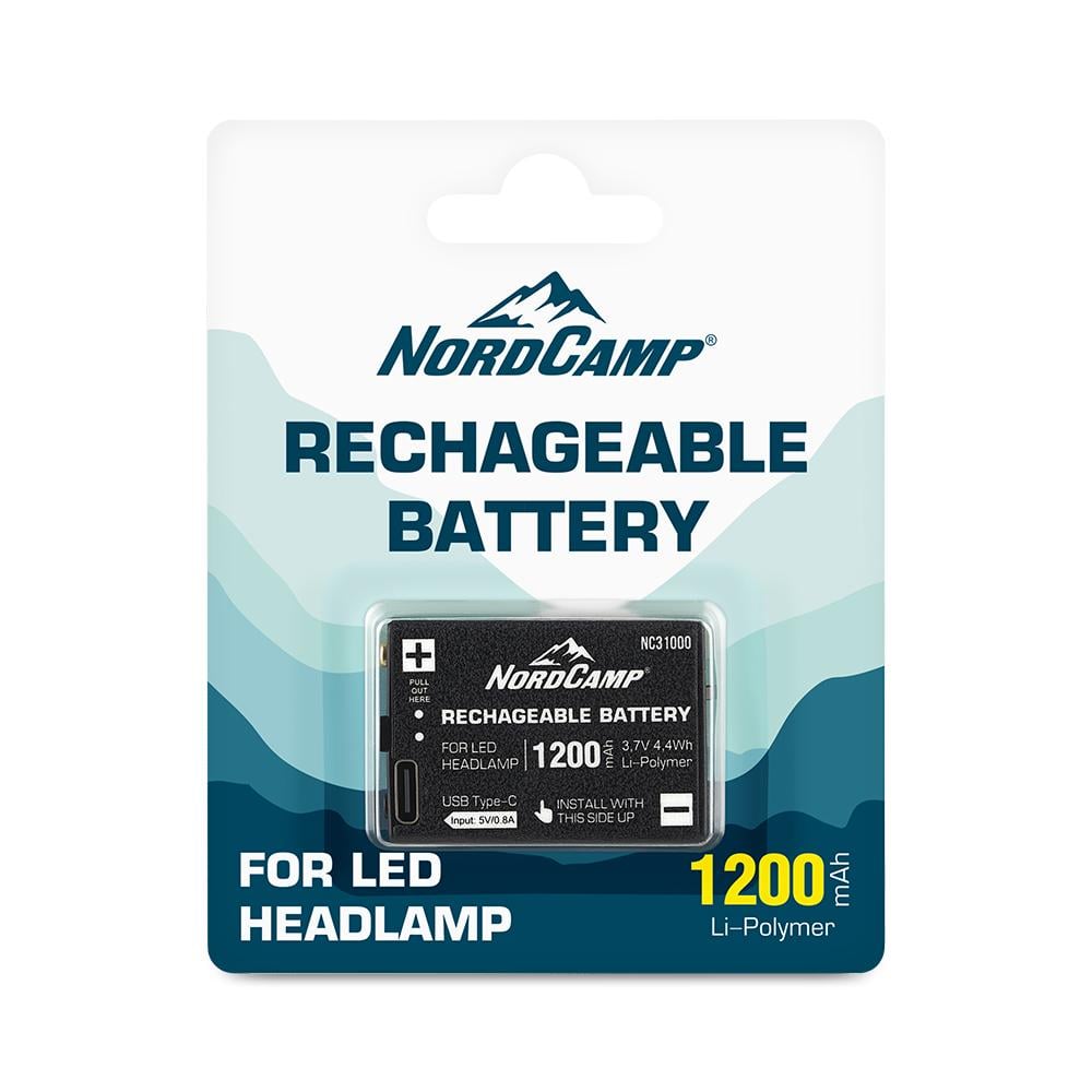 Аккумулятор Nord Camp Li-ion 1200 mAh Type C для налобных фонарей (NC31000)