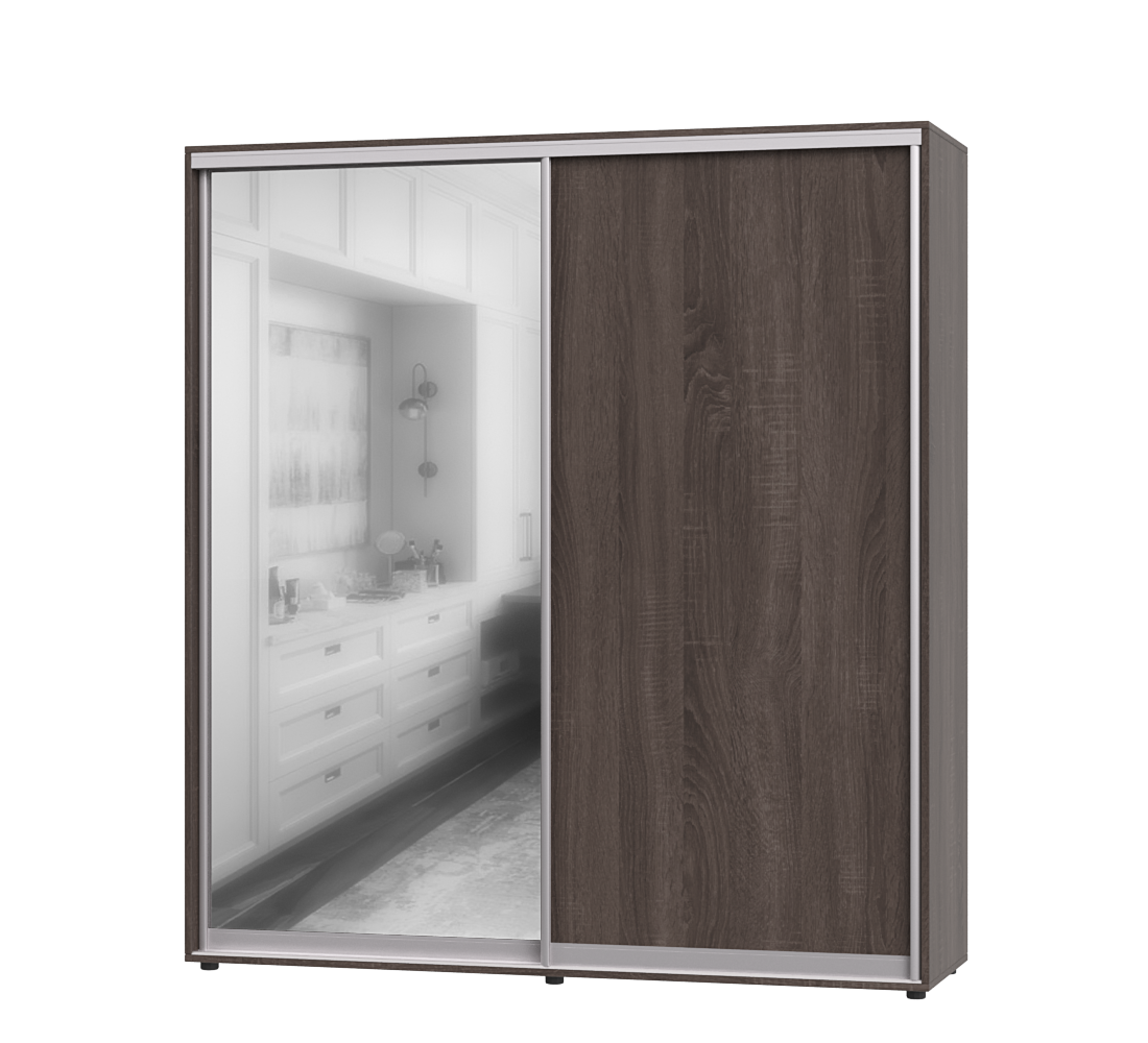 Шафа-купе дводверна Еверест ШК-05 190х60х220 см Дуб Сонома Трюфель (07341)