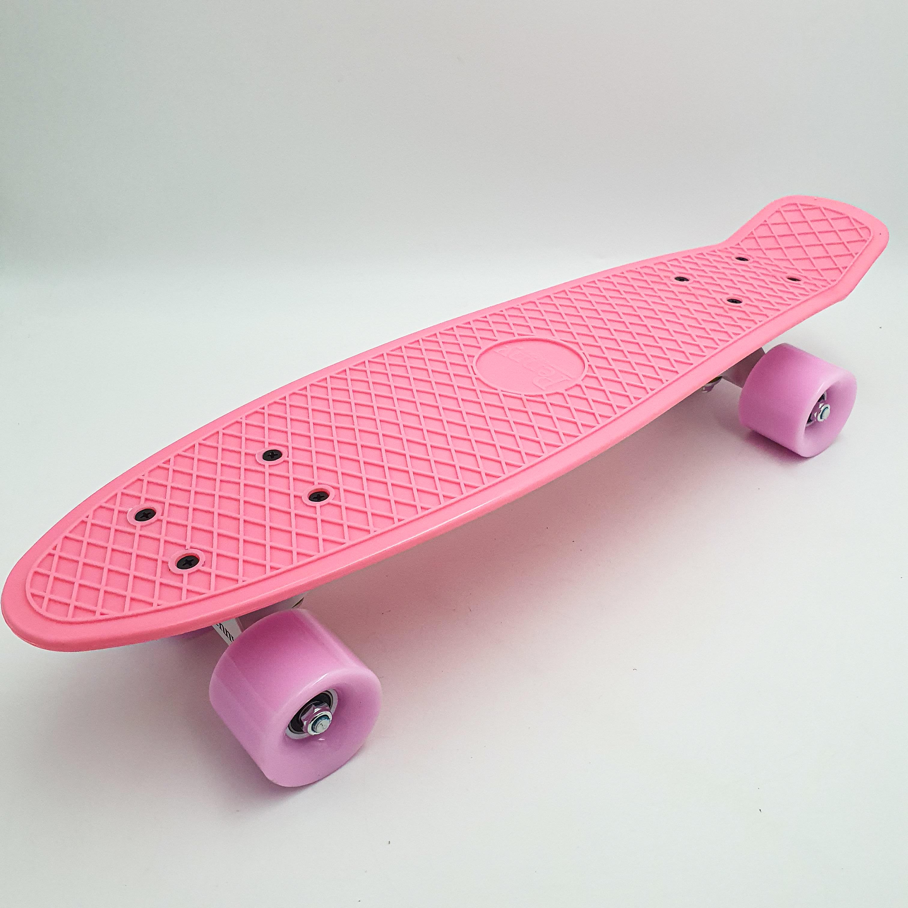 Пенни борд скейт 55х15см до 80кг ABEC 7 матовые колеса скейтборд Penny Board Pastel Series розовый - фото 3