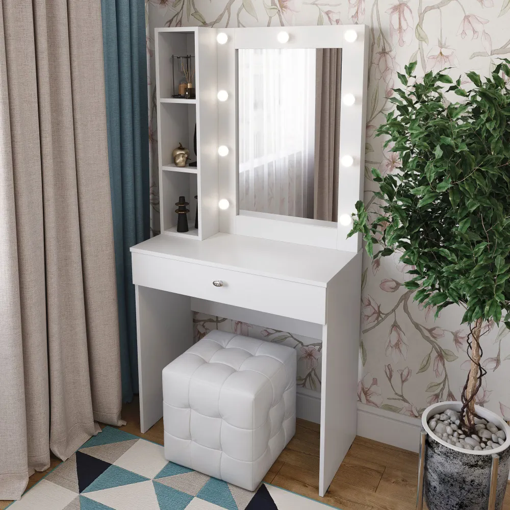 Туалетний столик з підсвіткою та полицями 170x80x40 см - фото 3 Туалетний столик з підсвіткою та полицями 170x80x40 см - фото 3