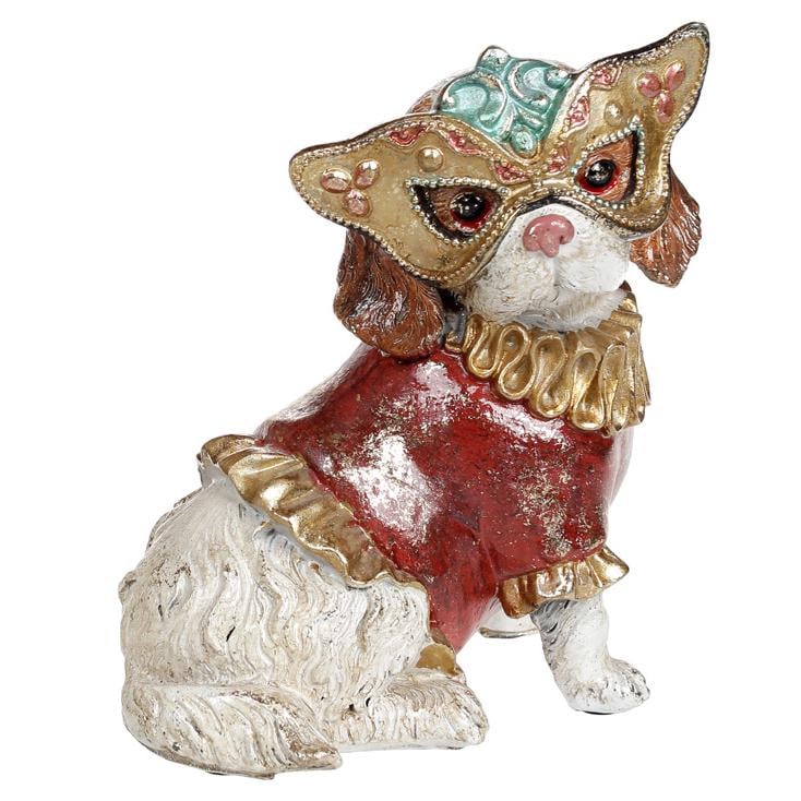 Декоративная статуэтка BonaDi Собака в маске Красный (419-159)