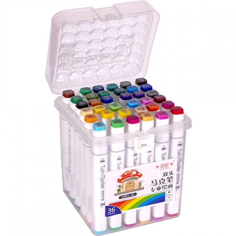 Набор скетч-маркеров Twin Marker 36 цветов з пластиковим контейнером