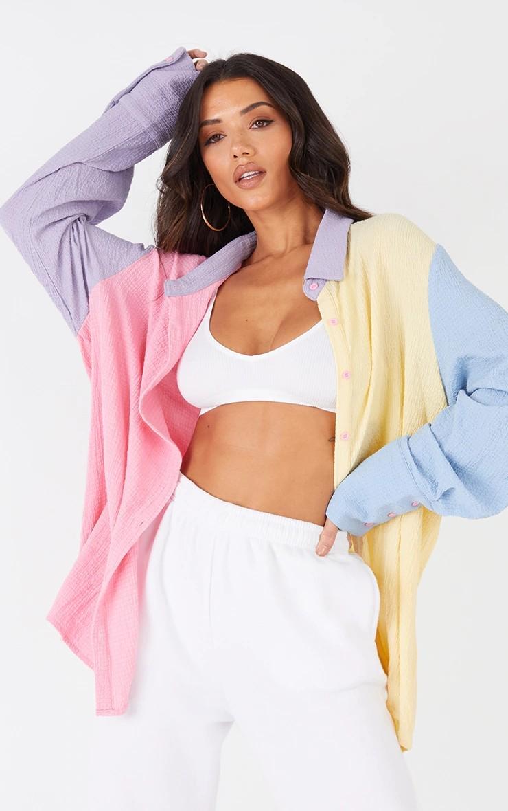 Сорочка жіноча подовжена Pretty Little Thing 2 XL Різнокольоровий (9686)