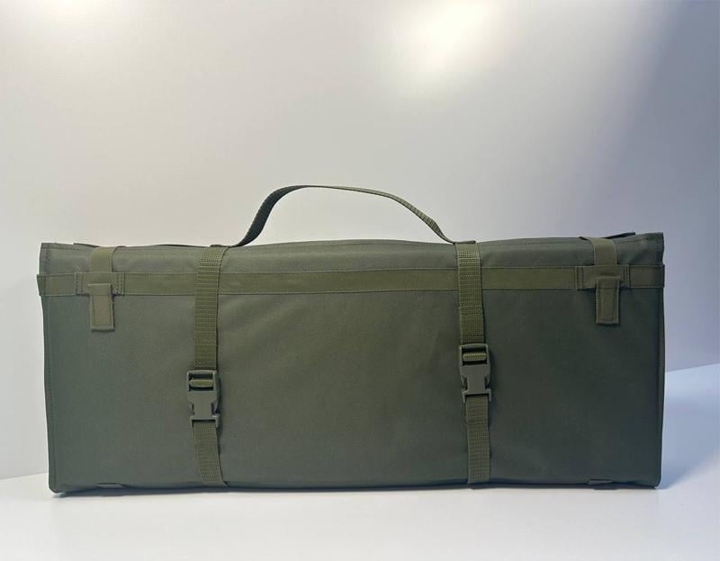 Каремат раскладной M-KET для сидения и сна 10 мм на 6 секций 1,8 м х 70 см с ручкою Оливковый