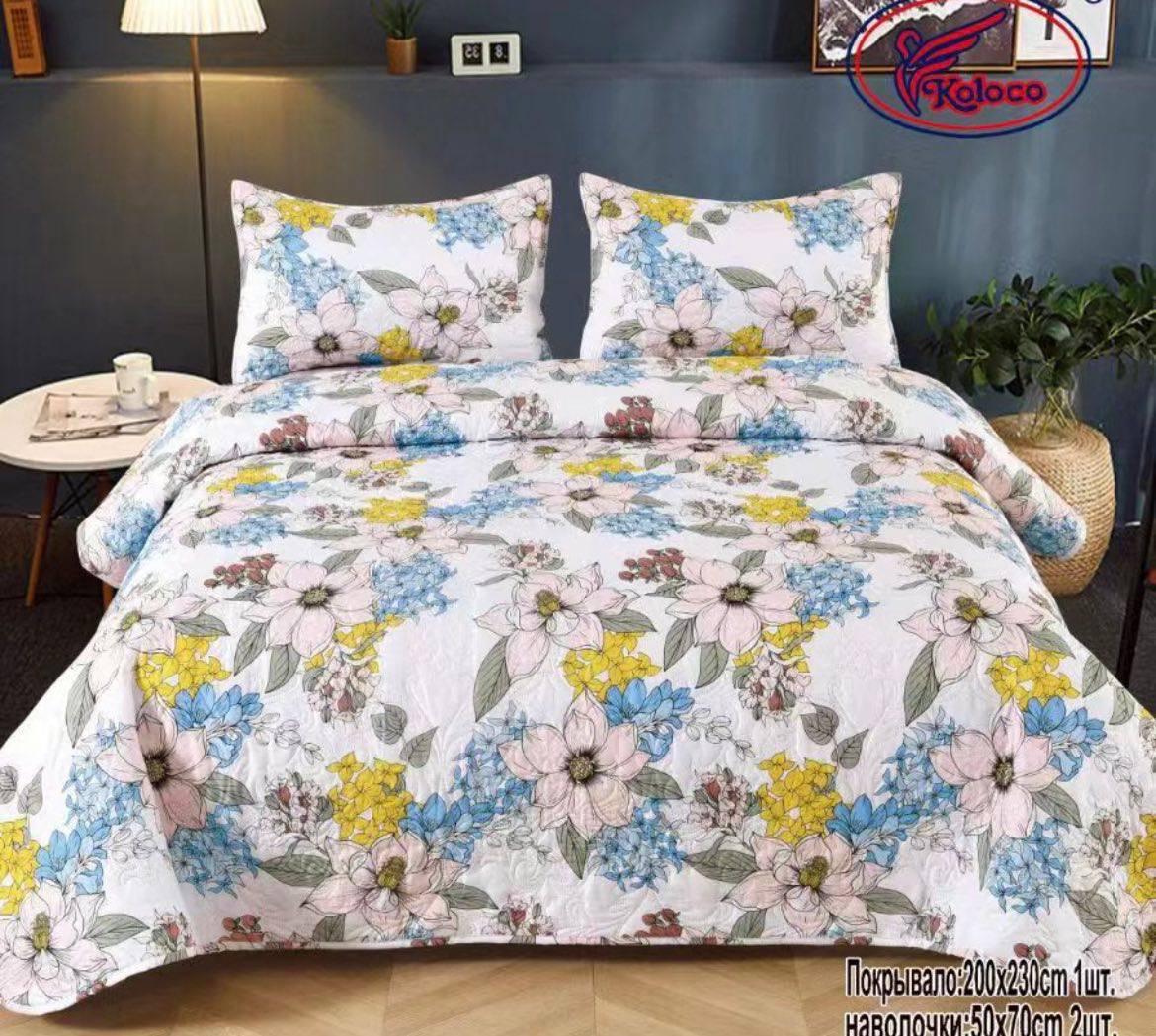 Одеяло с наволочками летнее хлопковое стеганное 200х220 см (П4К-5107)