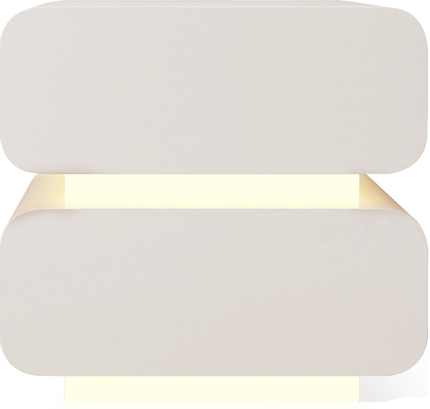 Тумбочка приліжкова Floaty 2 ящика Silk white Led-light (16220)