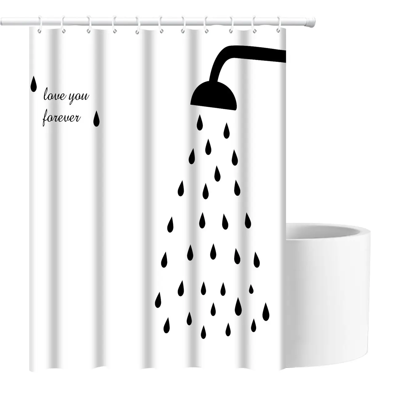 Шторка для ванної кімнати Bathlux водонепроникна з кільцями матова 180x180 см (1858837653) - фото 2 Шторка для ванної кімнати Bathlux водонепроникна з кільцями матова 180x180 см (1858837653) - фото 2
