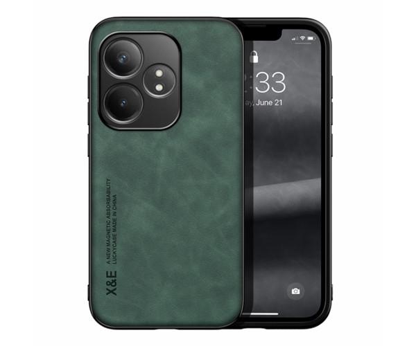 Кожаный чехол - накладка X&E для Realme GT Neo6 / GT 6T / Neo6 SE с металлической вставкой Зеленый