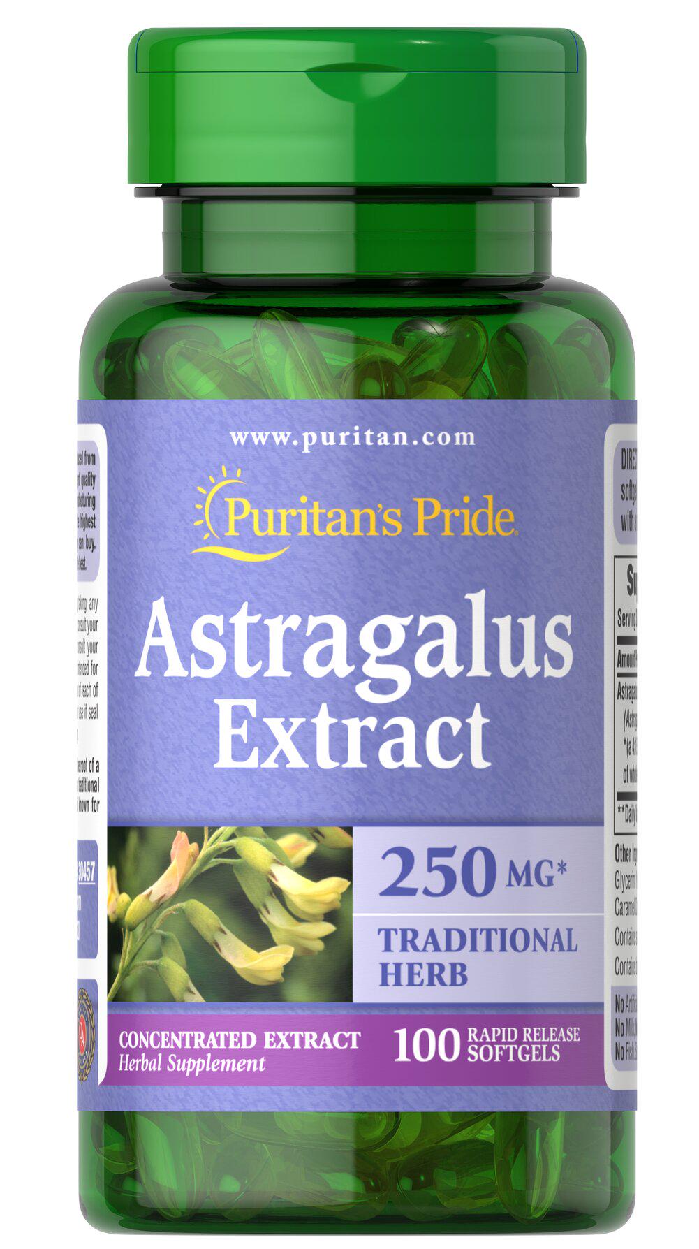 Корінь астрагалу Puritan's Pride Astragalus Extract 250 mg 100 Softgels (000015502)