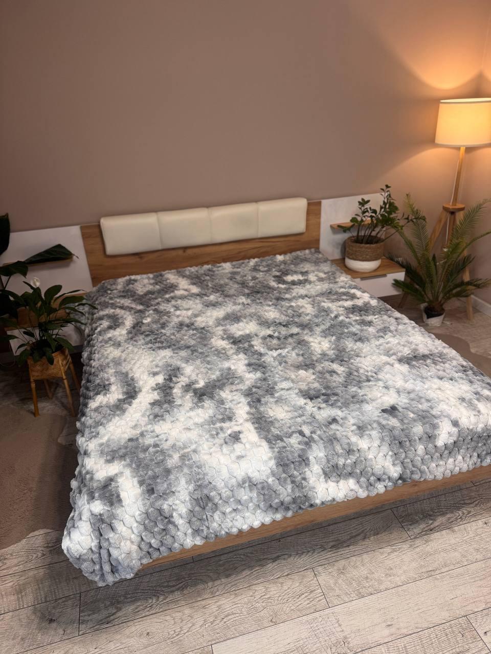 Плед Соты евро 200х230 см Серый (П4К-al-sot-kr-001)