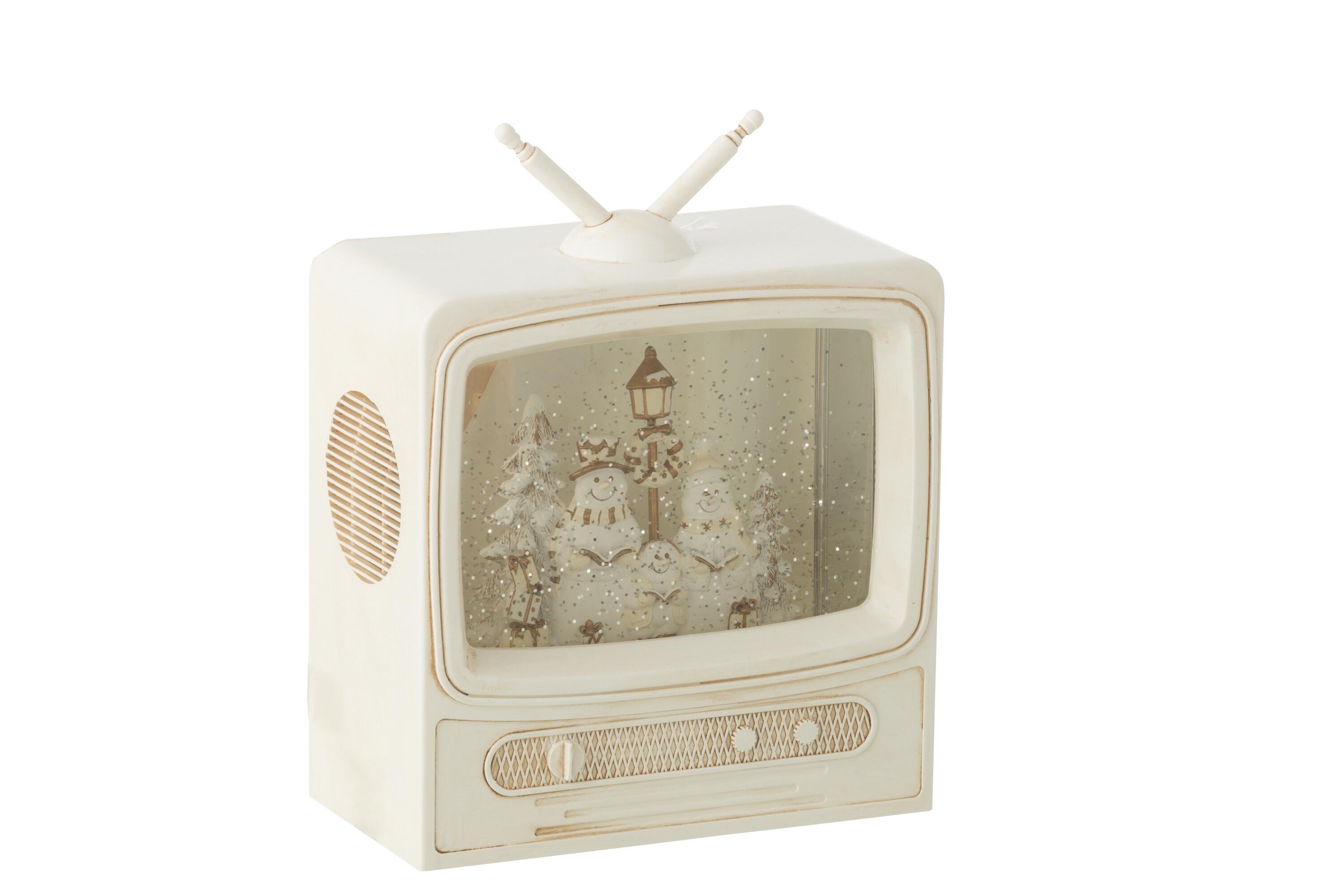 Телевізор новорічний декоративний з підсвічуванням J-LINE Білий