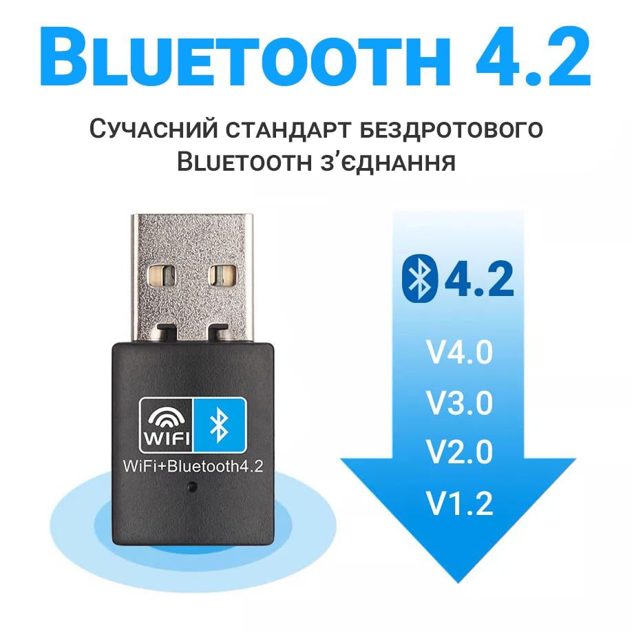 Адаптер сетевой Wifi/Bluetooth Addap UWA-03 с USB подключением 2,4 ГГц 150 Мбит/с - фото 6