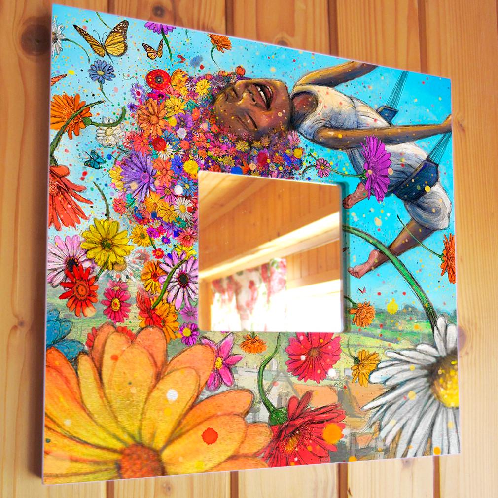 Зеркало декоративное Цветы 260х260 мм (M04115)