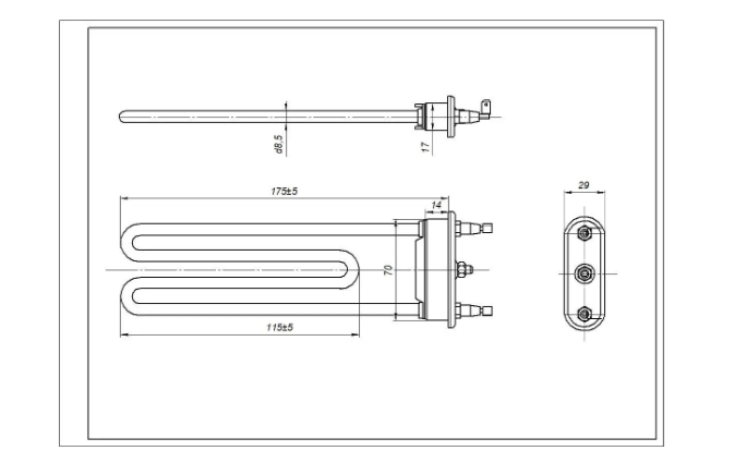 Тен Thermowatt 5301ER1001H для стиральной машины с отверстием и предохранителем 1900 Вт 175 мм (Ten005) - фото 6