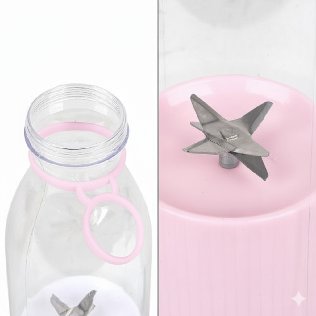 Бутылка-блендер Stenson USB компактный для путешествий и спорта 420 мл Pink (30316) - фото 3