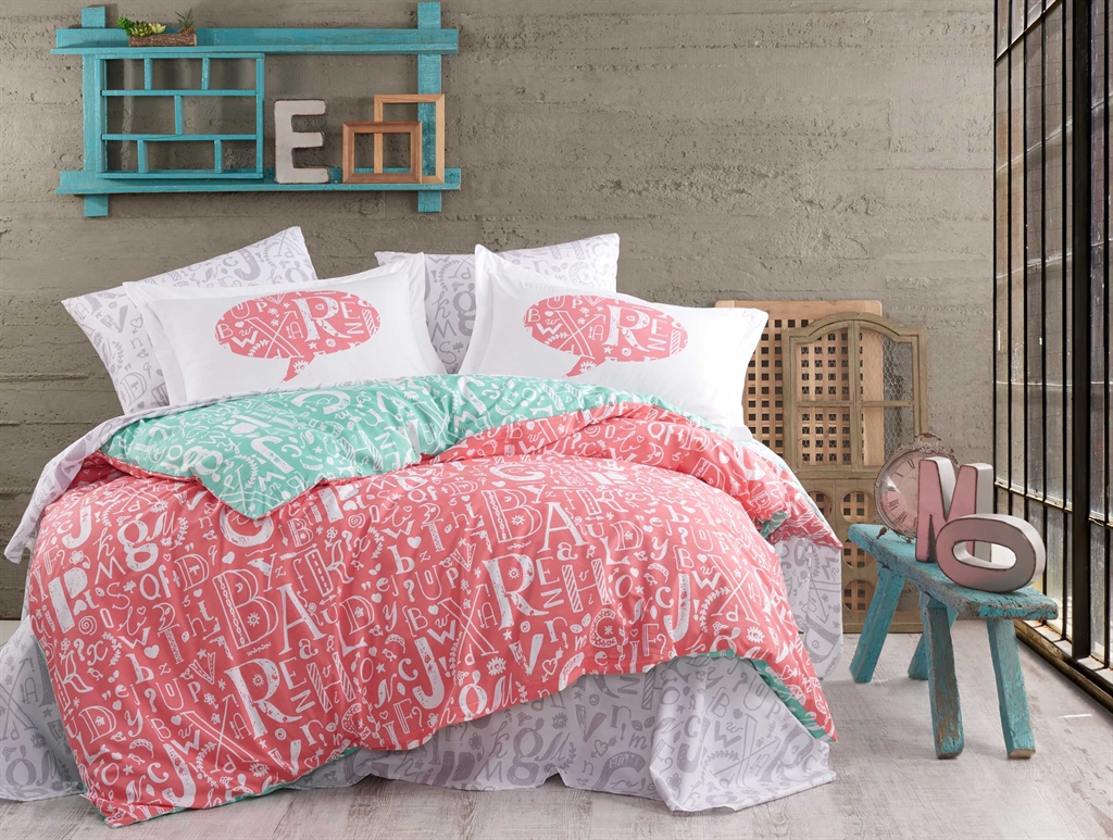 Комплект постельного белья Hobby Poplin Dream 200х220 см/50х70 см 2 шт. Коралловый